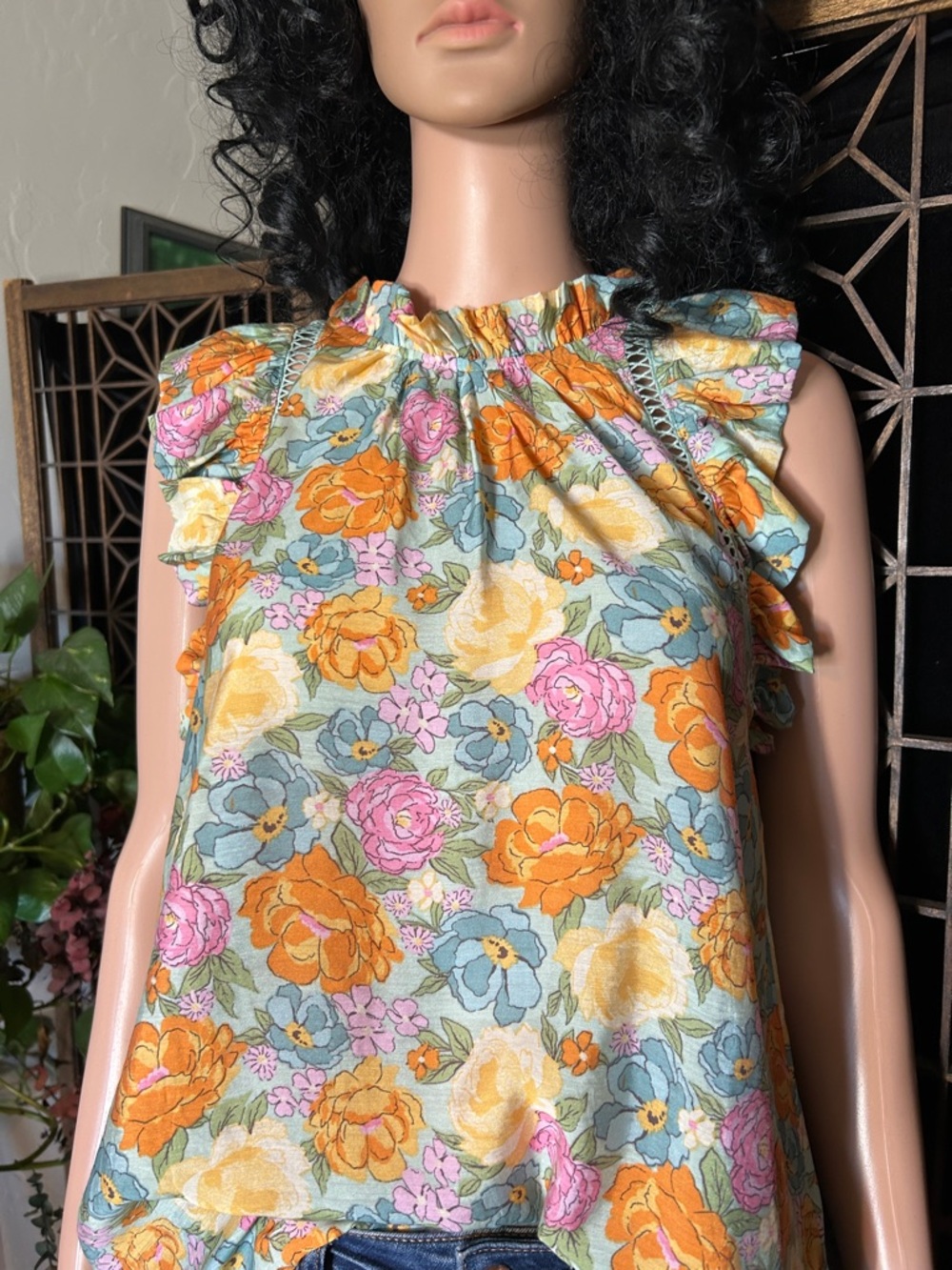 BLU PRPPER SUMMER FLORAL TOP M - Picture 3 of 10